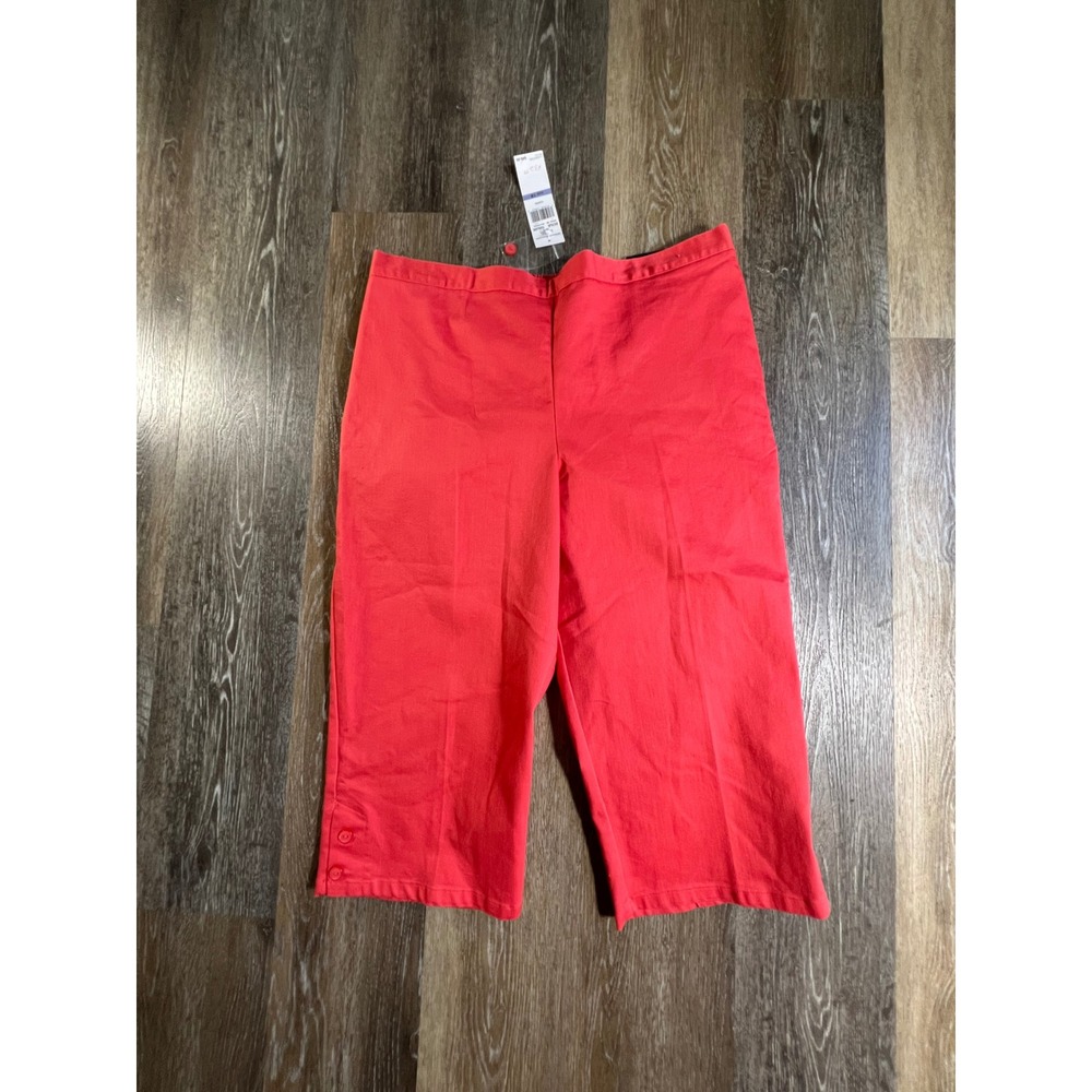 Alfred Dunner Capri Pants Women 18 Coral Classic Fit Elastic Waist Sun City 2018
